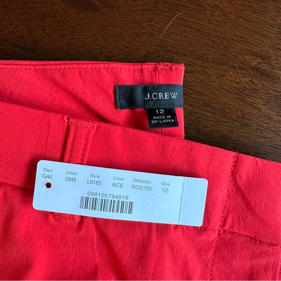 JCrew Women’s Tech Shorts - Red Size 12 - Picture 2 of 4